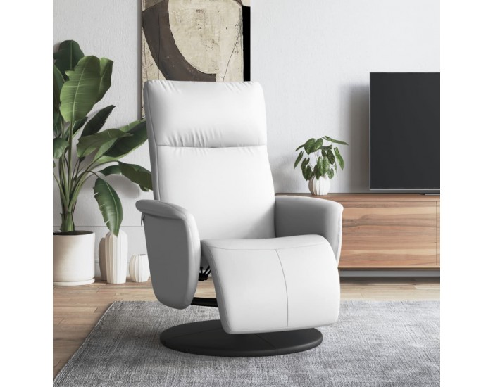 Sonata H Наклоняем стол с поставка за крака, бял, изкуствена кожа