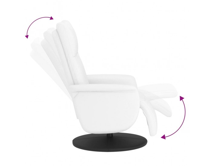 Sonata H Наклоняем стол с поставка за крака, бял, изкуствена кожа