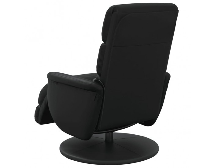Sonata H Масажен реклайнер стол с опора за крака, черен, изкуствена кожа