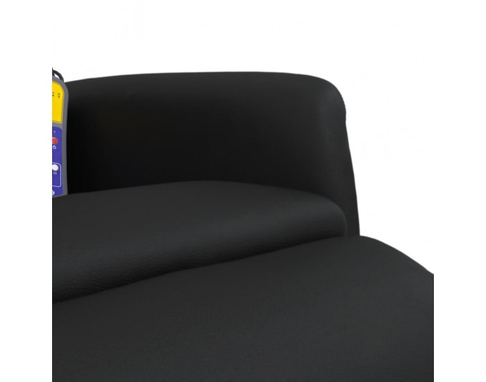 Sonata H Масажен реклайнер стол с опора за крака, черен, изкуствена кожа