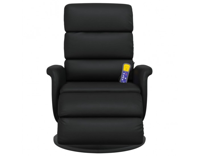 Sonata H Масажен реклайнер стол с опора за крака, черен, изкуствена кожа