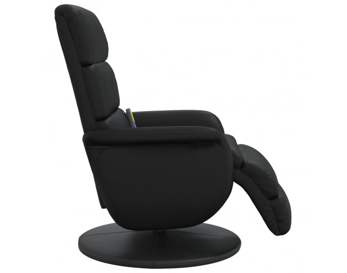 Sonata H Масажен реклайнер стол с опора за крака, черен, изкуствена кожа