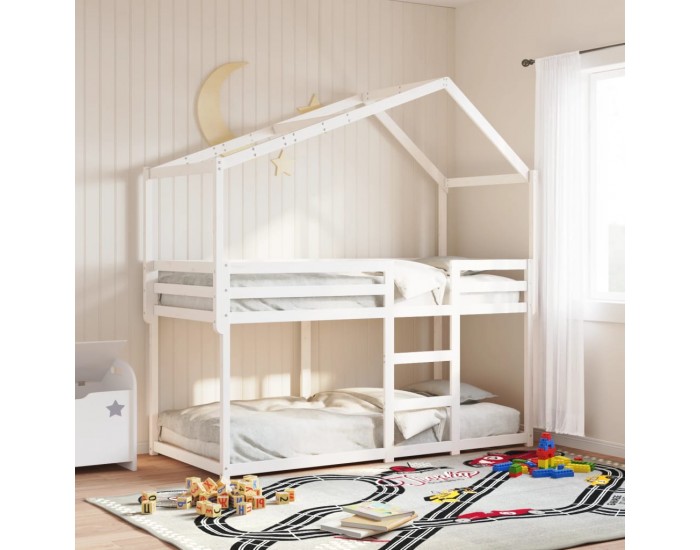 Sonata H Покрив за детско легло, бял, 203x80,5x142 см, бор масив