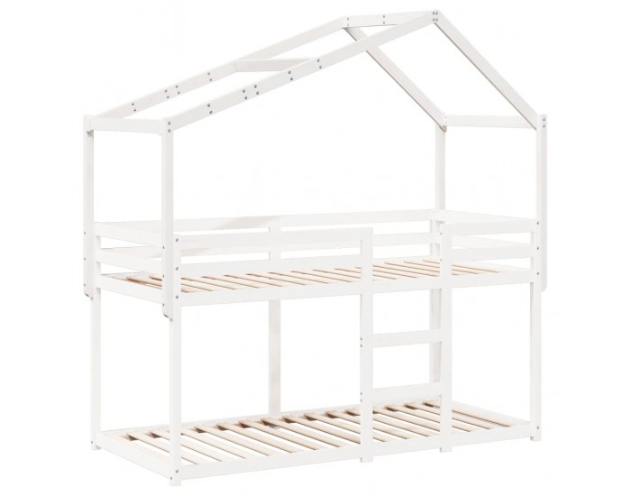 Sonata H Покрив за детско легло, бял, 203x80,5x142 см, бор масив
