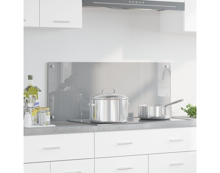 Sonata H Кухненски стенен панел Светлосиво 100x40x0,6 см Закалено стъкло