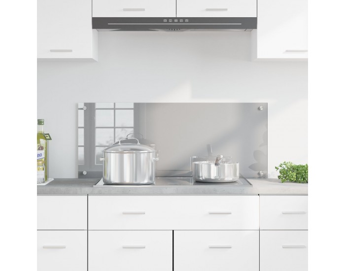 Sonata H Кухненски стенен панел Светлосиво 100x40x0,6 см Закалено стъкло