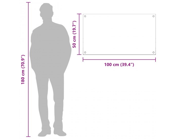 Sonata H Кухненски фон от светлосиво закалено стъкло 100x50x0,6 см