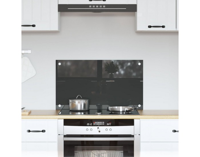 Sonata H Кухненска плочка Тъмен сив 70x40x0,6 см Закалено стъкло