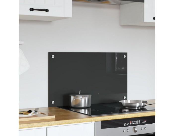 Sonata H Кухненска плочка Тъмен сив 70x40x0,6 см Закалено стъкло