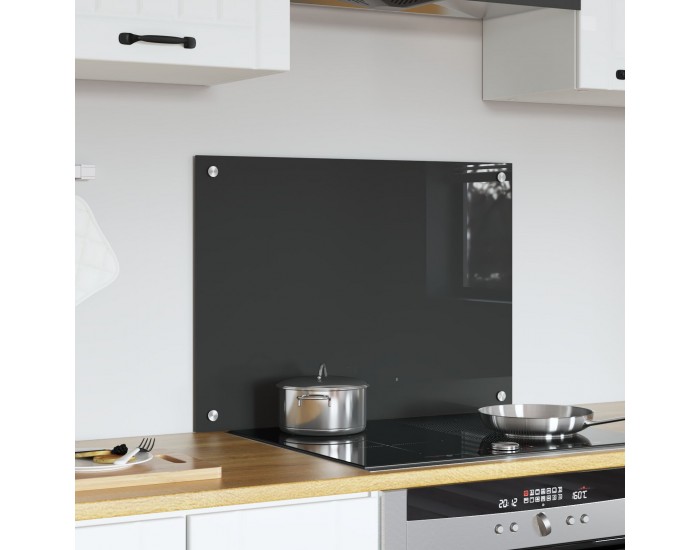 Sonata H Кухненска облицовка Тъмен сив 70x50x0,6 см Закалено стъкло