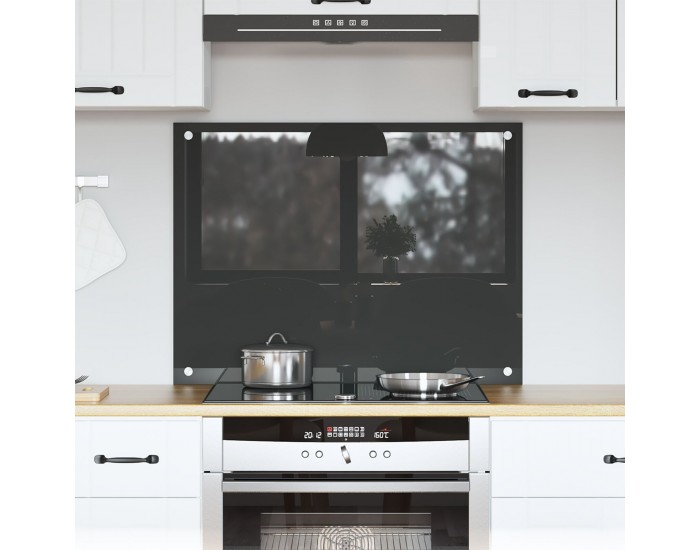 Sonata H Кухненски гръб в тъмен сив цвят - 80x60x0.6 см закалено стъкло