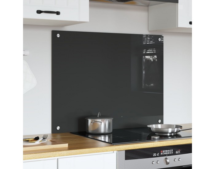 Sonata H Кухненски гръб в тъмен сив цвят - 80x60x0.6 см закалено стъкло