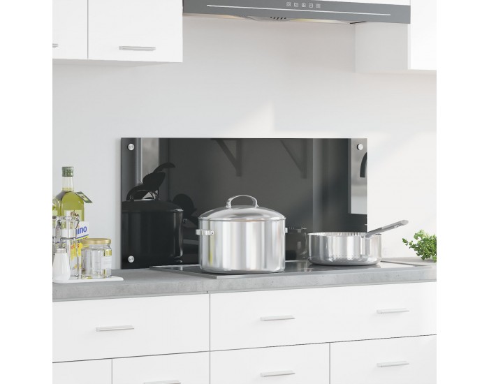 Sonata H Кухненски Тапет Тъмен Сив 90x40x0,6 см Темперирано Стъкло