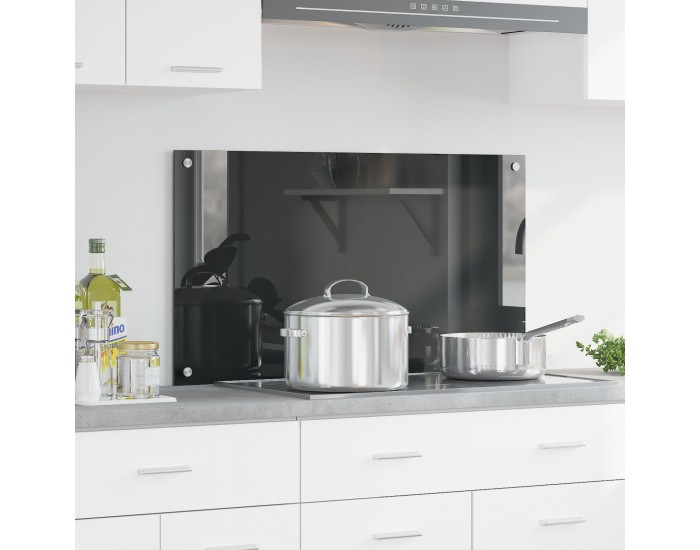 Sonata H Кухненска гръбна стена Тъмно сива 90x50x0,6 см Закалено стъкло