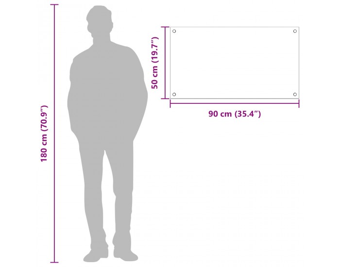 Sonata H Кухненска гръбна стена Тъмно сива 90x50x0,6 см Закалено стъкло