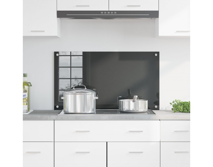 Sonata H Кухненска гръбна стена Тъмно сива 90x50x0,6 см Закалено стъкло