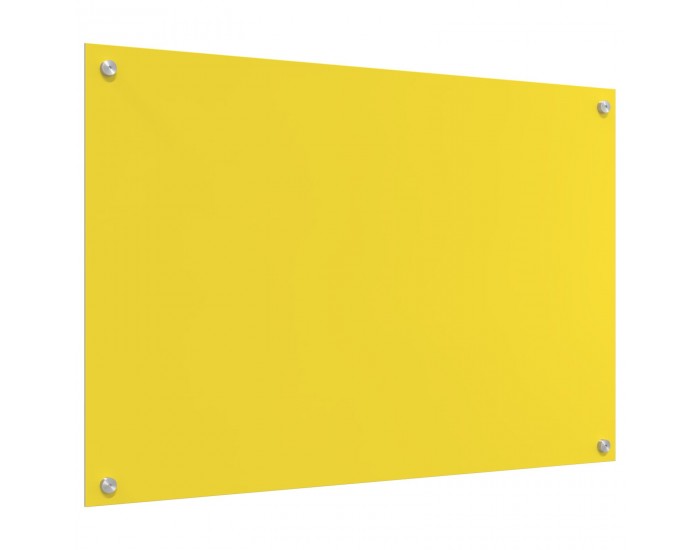 Sonata H Кухненски гръб Жълт 90x60x0,6 см Закалено стъкло