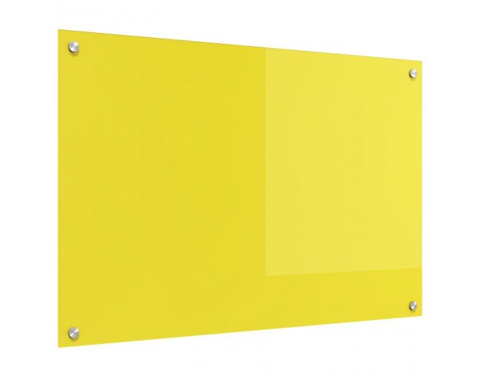 Sonata H Кухненски гръб Жълт 90x60x0,6 см Закалено стъкло