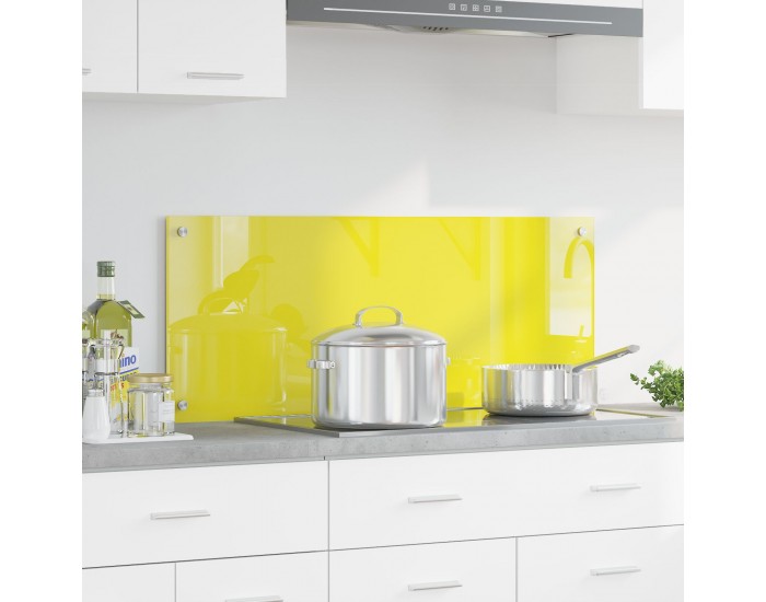 Sonata H Кухненски фон жълт 100x40x0.6 см закалено стъкло