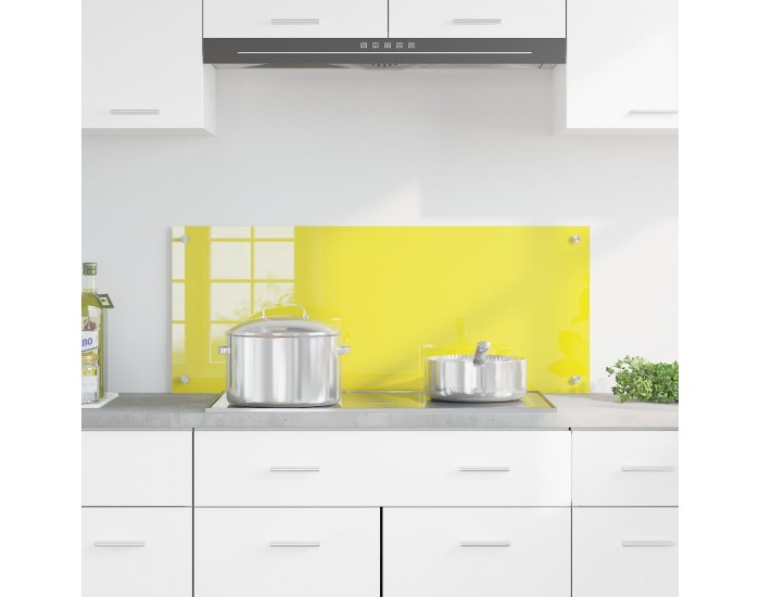 Sonata H Кухненски фон жълт 100x40x0.6 см закалено стъкло