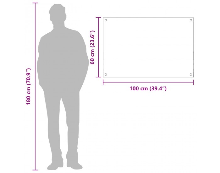 Sonata H Кухненски Защитен Панел Жълт 100x60x0,6 см Закалено Стъкло