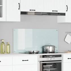 Sonata H Кухненски фартук Бял 110x50x0,6 см Темперирано стъкло - Кухненски аксесоари