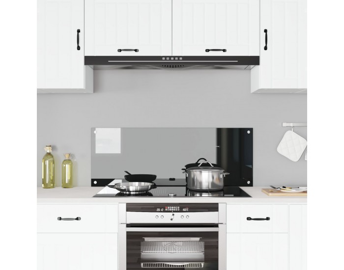 Sonata H Черен кухненски гръб 110x40x0.6 см от закалено стъкло