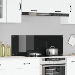 Sonata H Черна Кухненска Плочка 120x40x0,6 см Закалено Стъкло - Кухненски аксесоари