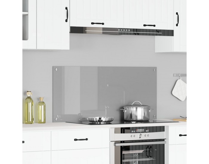 Sonata H Стенен Панел за Кухня Светлосив 110x50x0.6 см Темперирано Стъкло