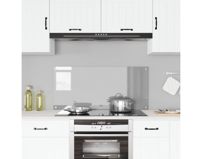 Sonata H Стенен Панел за Кухня Светлосив 110x50x0.6 см Темперирано Стъкло