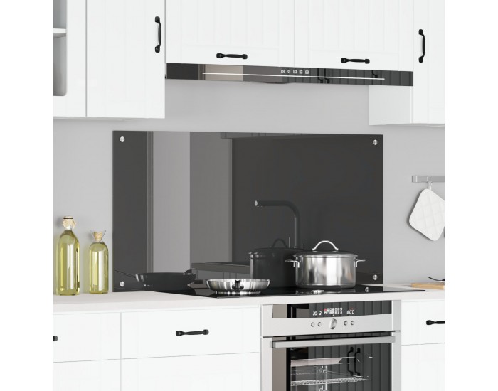 Sonata H Кухненски бакплейт, тъмен сив, 120x60x0.6 см, закалено стъкло