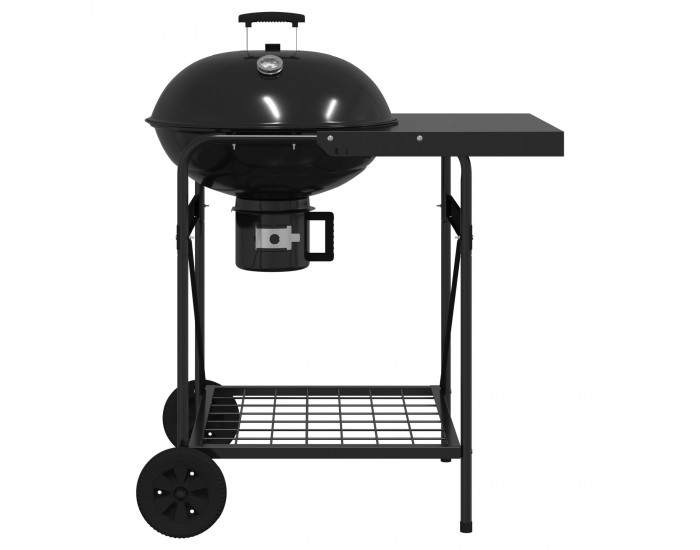 Барбекю на въглища Sonata H с количка и капак, Черно, 96x72x113 см, Метал