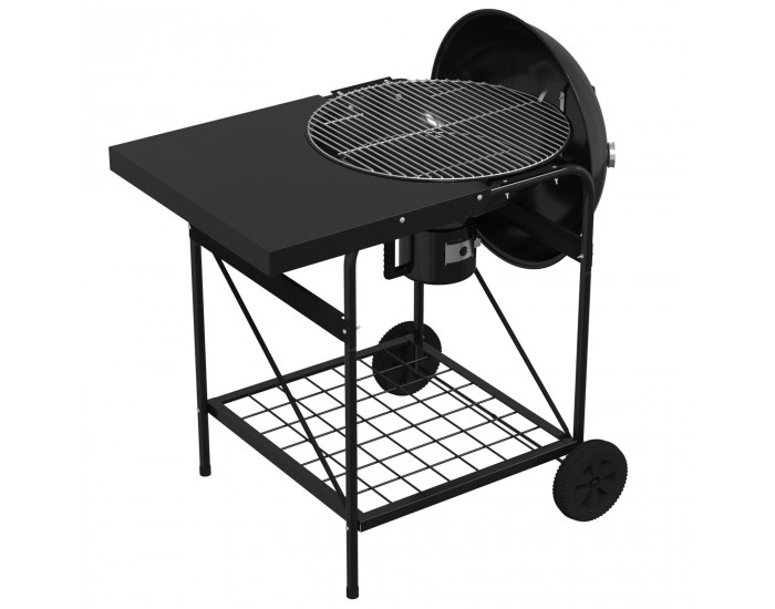 Барбекю на въглища Sonata H с количка и капак, Черно, 96x72x113 см, Метал