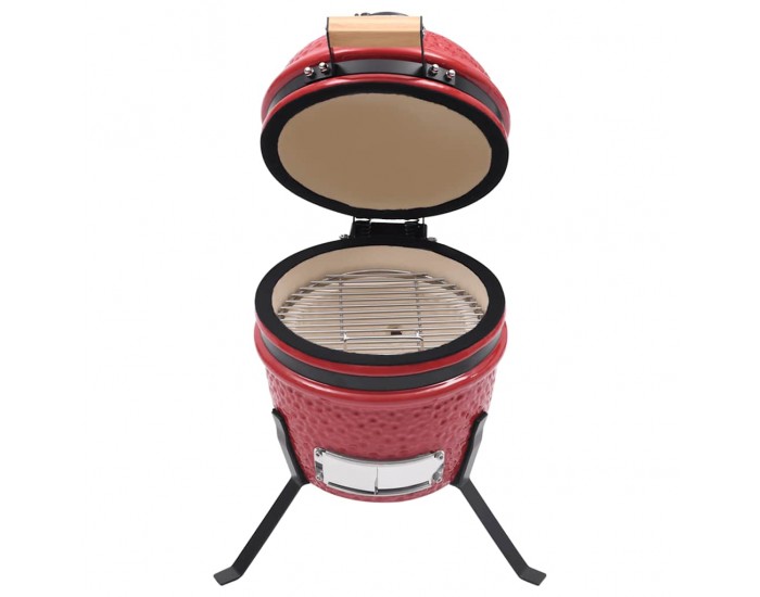 Sonata H 2-в-1 Камадо барбекю грил опушвач, керамично, 56 см, червено