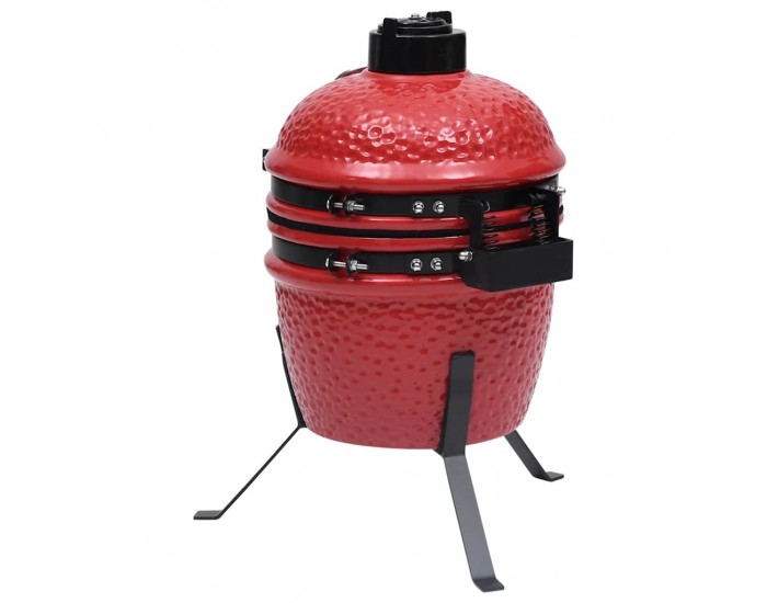 Sonata H 2-в-1 Камадо барбекю грил опушвач, керамично, 56 см, червено