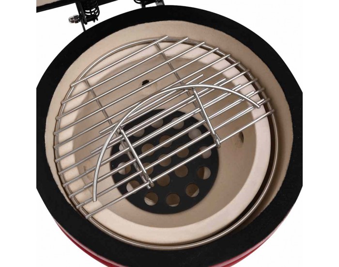 Sonata H 2-в-1 Камадо барбекю грил опушвач, керамично, 56 см, червено