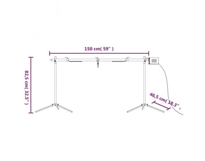 Sonata H Автоматичен шиш за чеверме с мотор, инокс, 150x46,5x82,5 см
