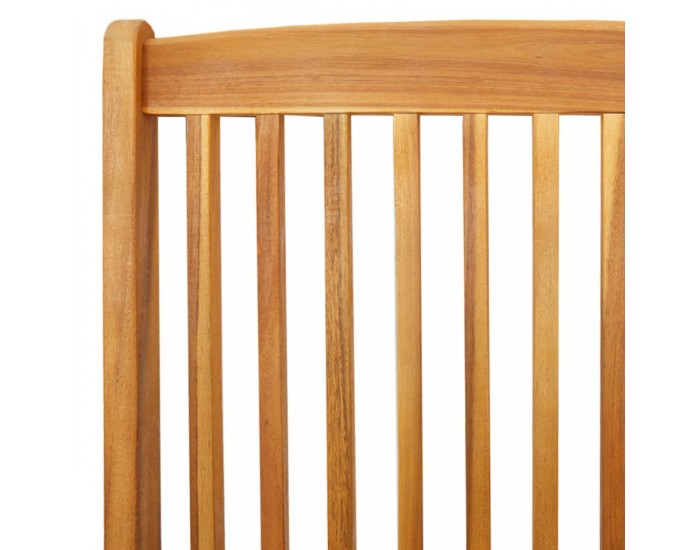 Сгъваеми градински столове Sonata H с сиви възглавници 6бр. от масивна акациева дървесина