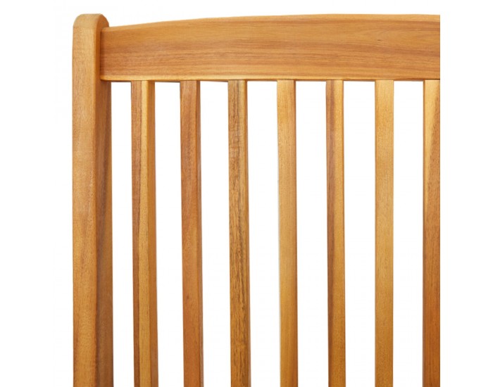 Сгъваеми градински столове Sonata H с сиви възглавници 6 броя от твърдо акациево дърво