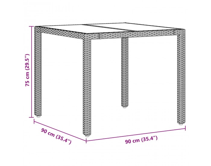 Sonata H 5 Часова Градинска Трапезария с Възглавници Сиво Поли Ратан