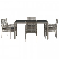 Sonata H 5 Частен Комплект За Градинско Хранене с Възглавнички Сиво Полиротан - Комплекти за външни условия