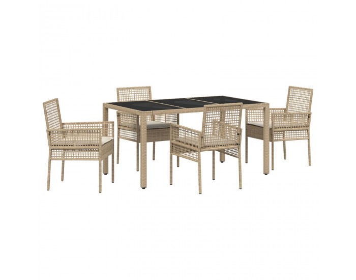 Sonata H 5 Часов комплект за хранене за градината с възглавници Бежов полиратан