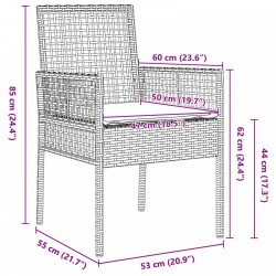 Sonata H комплект от 5 части за градинска трапеза Бежов полирана ратан - Комплекти за външни условия