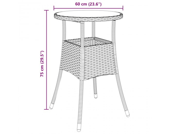Sonata H 5 части градинска трапезария сиво полиратан