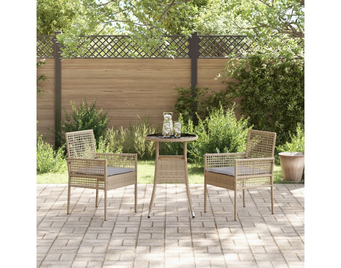 Sonata H 3 Части Градински Обяден Комплект Бежов Полиране