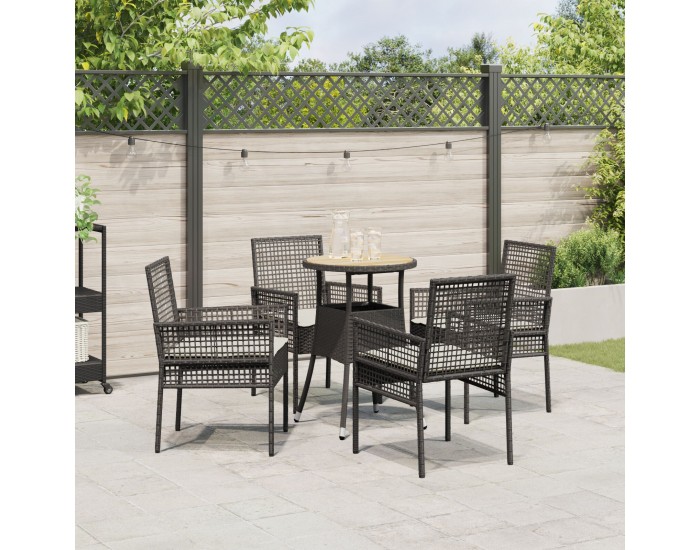 Sonata H 5 Часова Градинска Трапезна Масичка Черен Полиротан