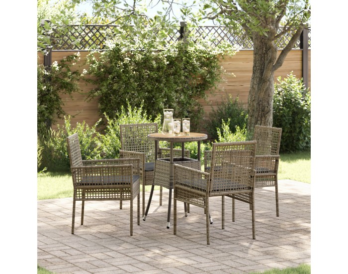 Sonata H 5 Часова Градинска Трапеза Сет Сив Полиратан