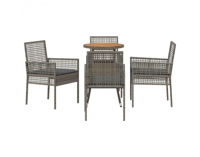 Sonata H 5 Часова Градинска Трапеза Сет Сив Полиратан