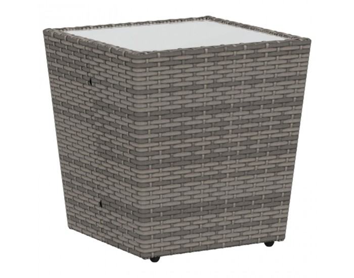 Sonata H 3 Часовна Градинска Бистро Маса с Възглавници Сиво Полиратан