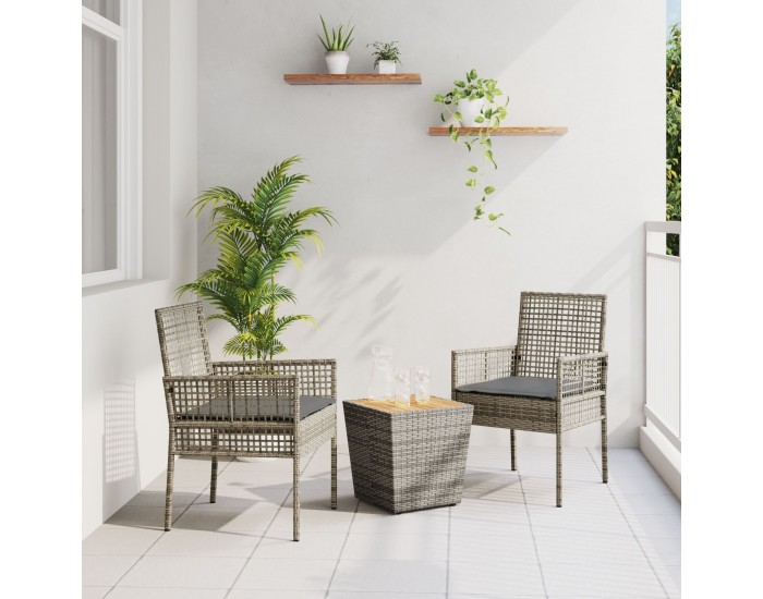 Sonata H 3 Часова Градинска Бистро Сетка с Възглавници Сиво Полираты